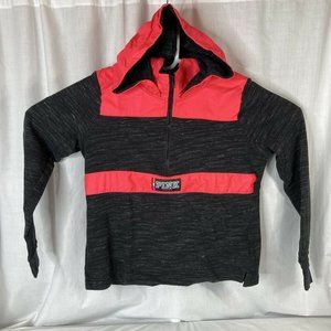 Victorias Secret PINK Womens Pink Gray Cropped Pullover Hoodie Small Double Side